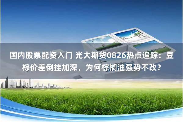 国内股票配资入门 光大期货0826热点追踪：豆棕价差倒挂加深，为何棕榈油强势不改？