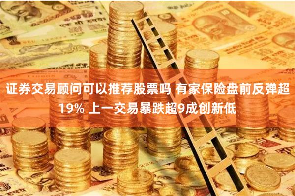 证券交易顾问可以推荐股票吗 有家保险盘前反弹超19% 上一交易暴跌超9成创新低